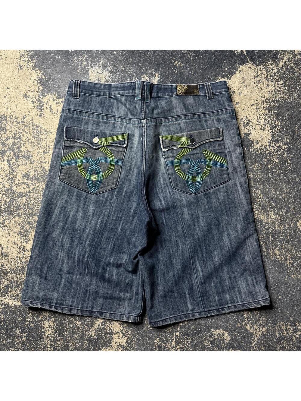 Vintage Y2K Embroidered Blue Denim Jorts